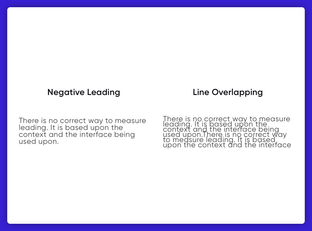 Negative Leading in Typography