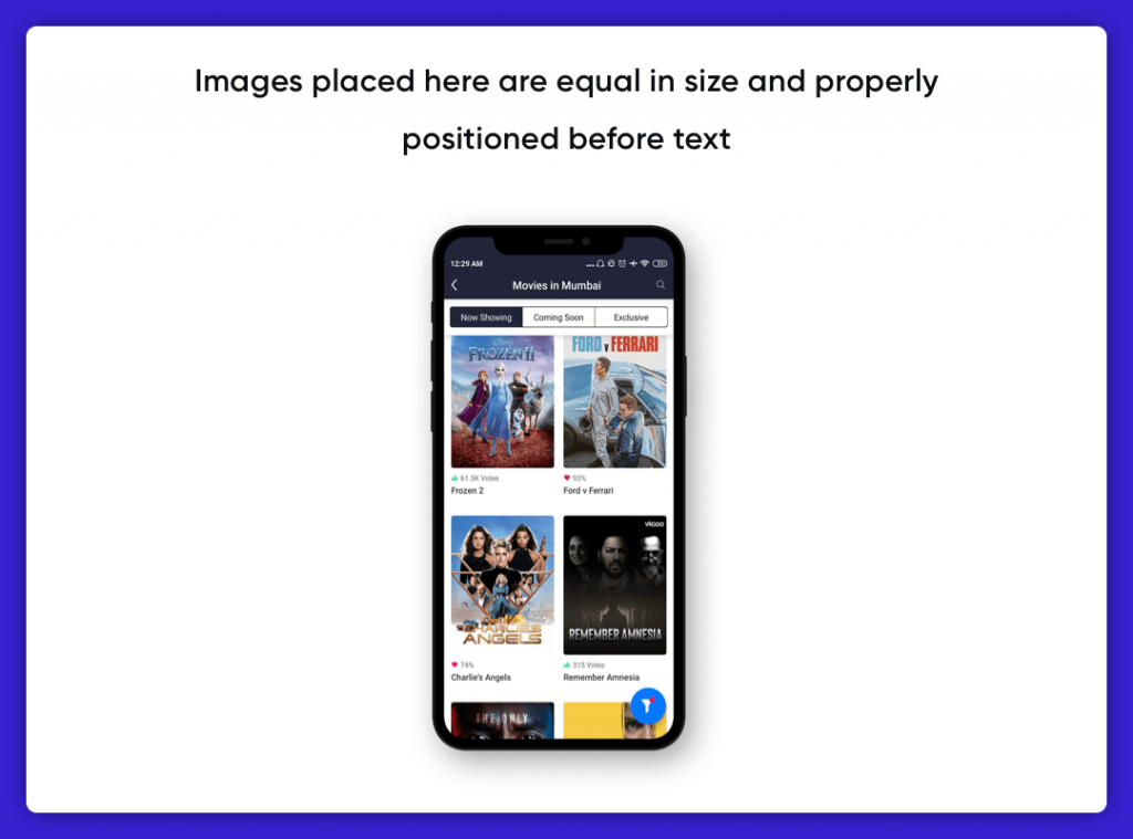 Imagery in UI Design- Equal size