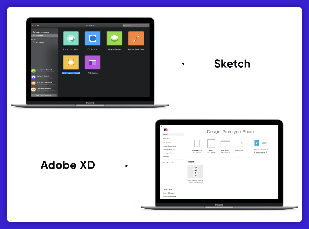 Adobe XD and Sketch- Onboarding