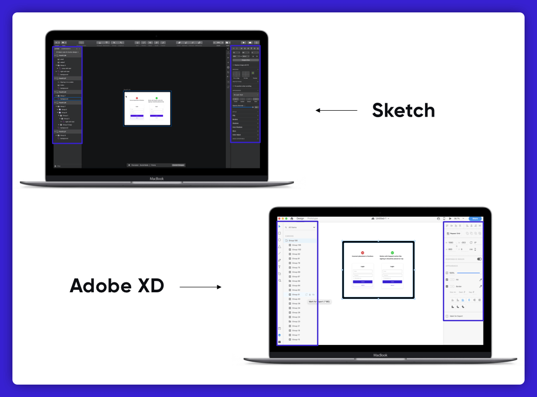 Adobe XD and Sketch Similarities